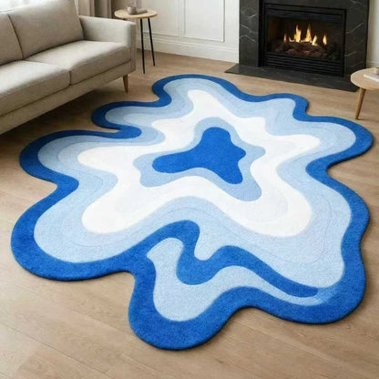 VIKAMA Dopamine Abstract Plush Rug Soft Irregular Living Room Bedroom Home Decor