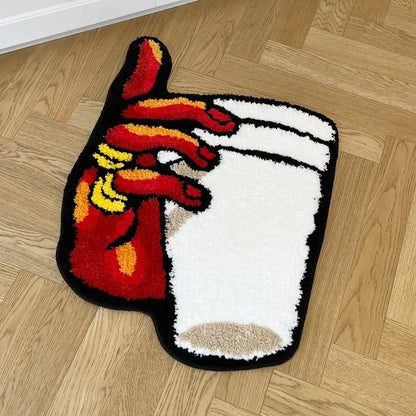 Vintage Cup Tufted Non-Slip Bedroom Rug