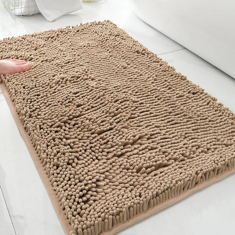 Cheap Chenille Bathroom Mat Absorbent Non-Slip Carpet Bathtub Living Room Door Rug Home Decor