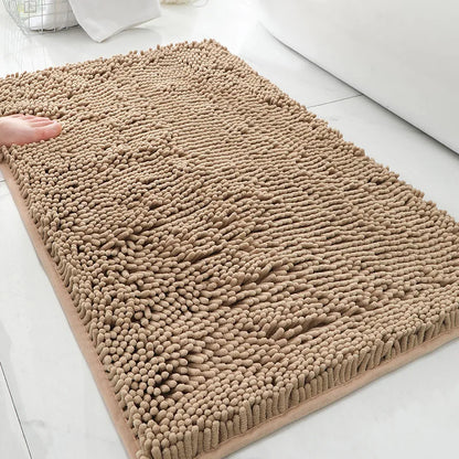 Cheap Chenille Bathroom Mat Absorbent Non-Slip Carpet Bathtub Living Room Door Rug Home Decor