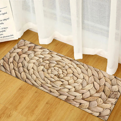 Wood Pattern Kitchen Mat Non-Slip Absorbent Long Rug Bedroom Living Room Hallway Balcony Entrance Doormat Floor Carpet Home Decor