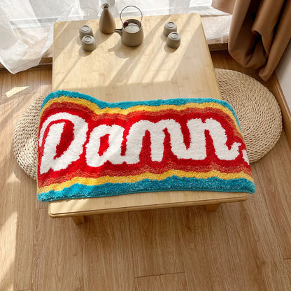 LAKEA Rainbow Letter Tufted Fluffy Area Rug