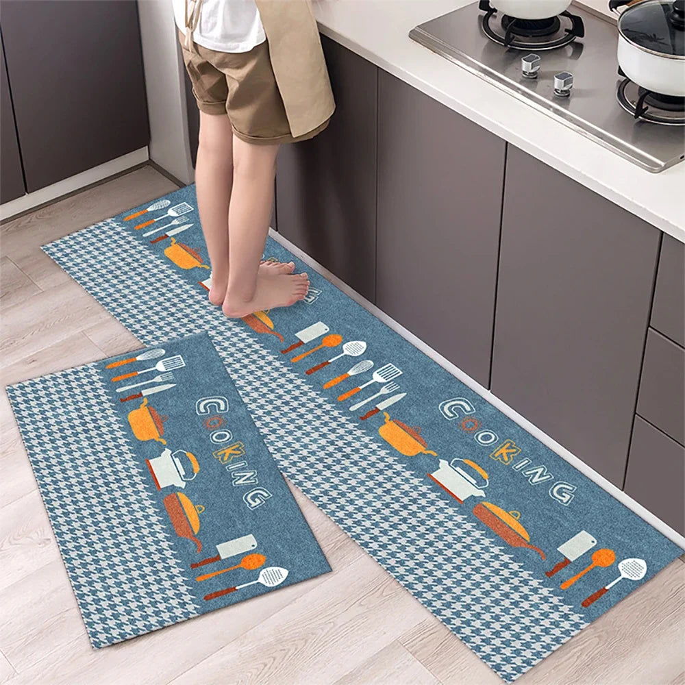 VIKAMA Kitchen Floor Mat Long Strip Non-Slip Corridor Bedroom Entrance Carpet