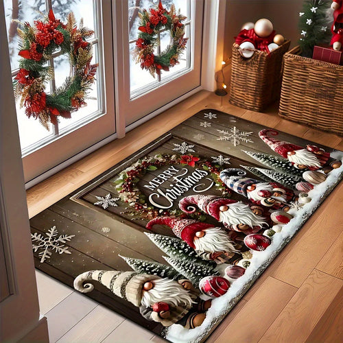 Santa Claus Christmas welcome door mat holiday decor rug