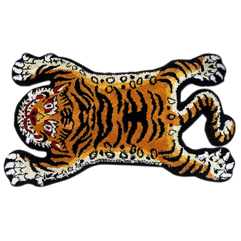 VIKAMA Bionic Tiger Decorative Rug - Unique Shaped Floor Mats for Living Room and Bedroom Decoration