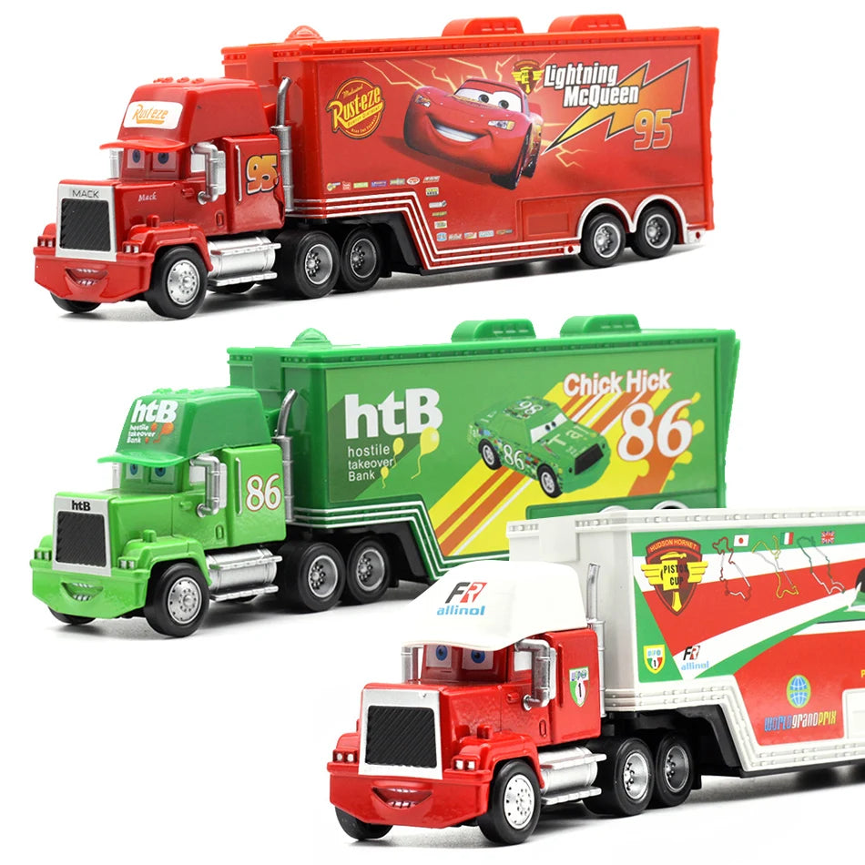 Disney Pixar Cars Lightning McQueen Diecast Truck Trailer Toy