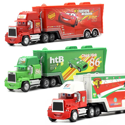 Disney Pixar Cars Lightning McQueen Diecast Truck Trailer Toy