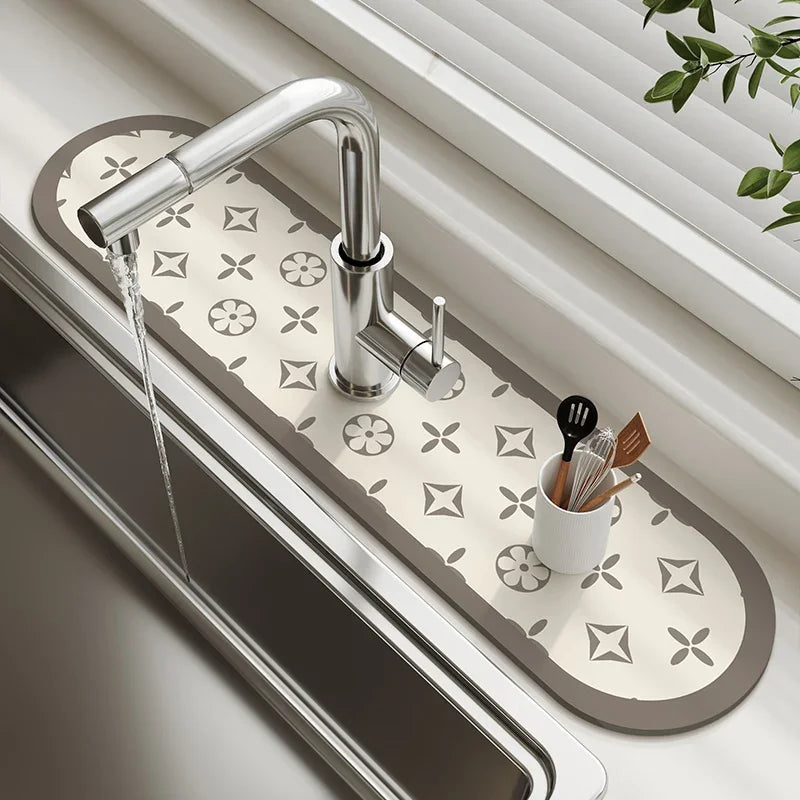 VIKAMA Diatomaceous Earth Absorbent Faucet Drain Mat