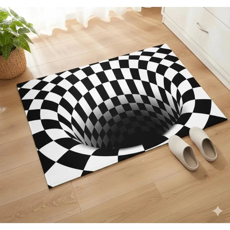3D cave illusion novelty floor rug