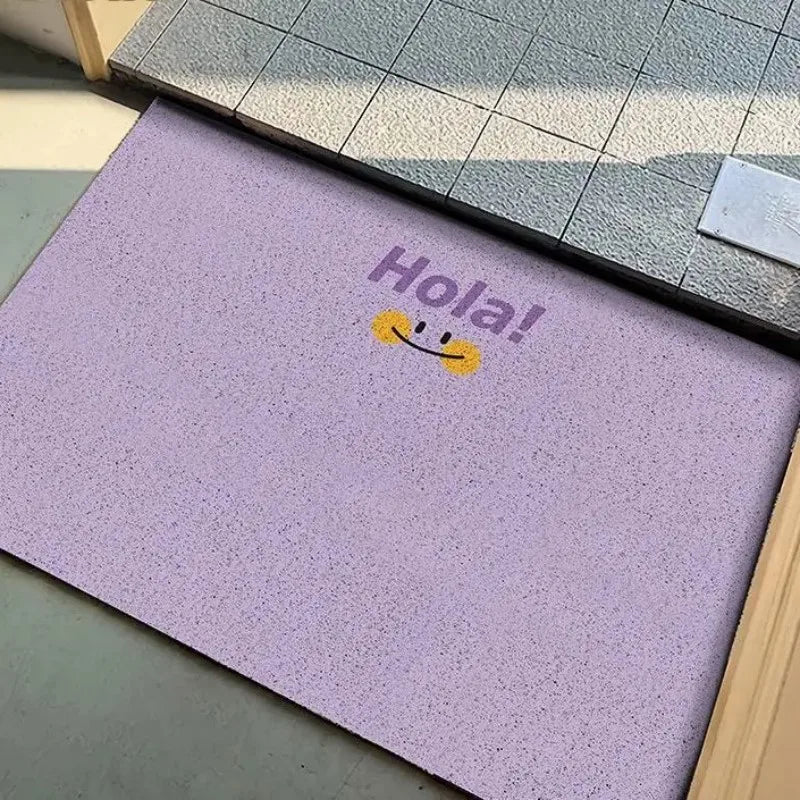 VIKAMA “¡Bienvenidos!” Diatomaceous Earth Welcome Mat Sunlight Smiley Non-Slip Doormat Home Decor