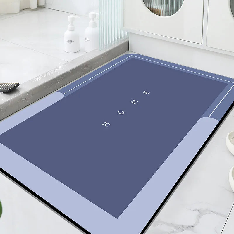 Diatom Mud Bathroom Mat Absorbent Non-Slip Entry Rug Bathtub Shower Door Floor Carpet Hand Washable Home Decor
