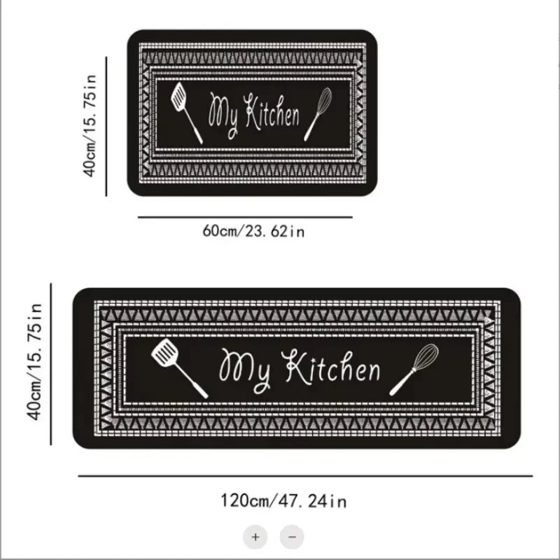 VIKAMA Crystal Velvet Kitchen Mat Non-Slip Waterproof Washable Soft Long Carpet Home Decor