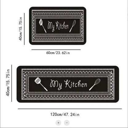 VIKAMA Crystal Velvet Kitchen Mat Non-Slip Waterproof Washable Soft Long Carpet Home Decor