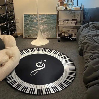 VIKAMA Record CD Round Carpet Non-Slip Game Chair Living Room Floor Mat
