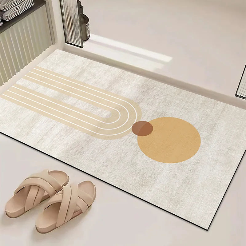 Minimalist Bathroom Floor Mat Diatomaceous Earth Absorbent Non-Slip Quick-Dry Shower Door Rug Home Decor
