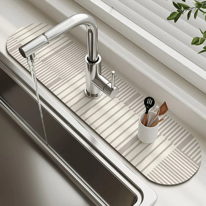 VIKAMA Diatomaceous Earth Absorbent Faucet Drain Mat