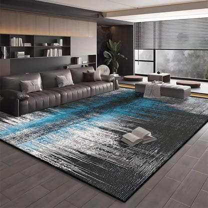 Modern Simple Blue Black Non-Slip Washable Area Rug