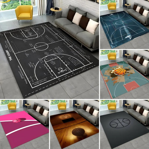 Basketball Cartoon Indoor Non-Slip Area Rug