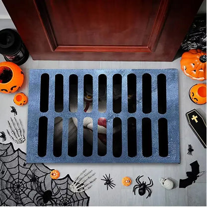 VIKAMA Halloween Clown Trap Rug 3D Illusion Non-Slip Bathroom Entrance Mat Home Decor