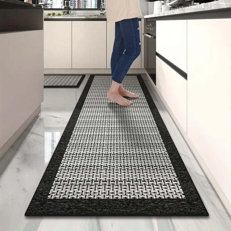 Long Imitation Woven Kitchen Floor Mat Diatom Mud Printed Non-Slip Absorbent Bathroom Door Restaurant Mat