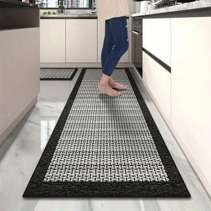 Long Imitation Woven Kitchen Floor Mat Diatom Mud Printed Non-Slip Absorbent Bathroom Door Restaurant Mat