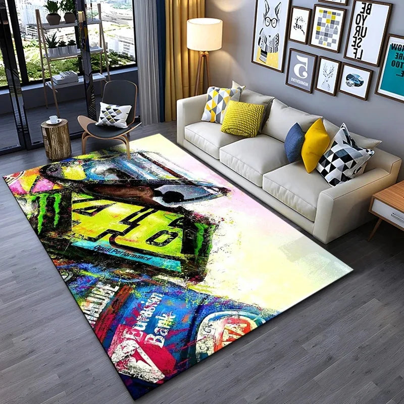 The Doctor Cartoon Character Carpet Mat Black Rug Round 46 Logo Living Room Home Decor