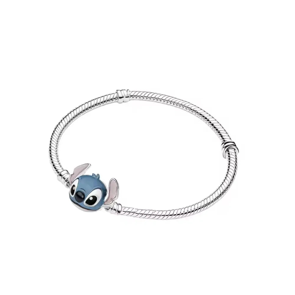 Disney 925 Silver Cartoon Charm Bracelet DIY Jewelry
