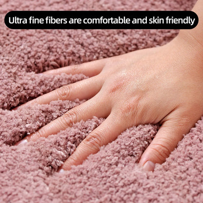 Rounded Thick Plush Bathroom Mat Absorbent Non-Slip Bathtub Entrance Door Floor Rug Home Decor