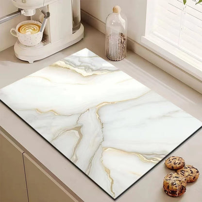 VIKAMA Marble Diatomite Absorbent Kitchen Drain Mat