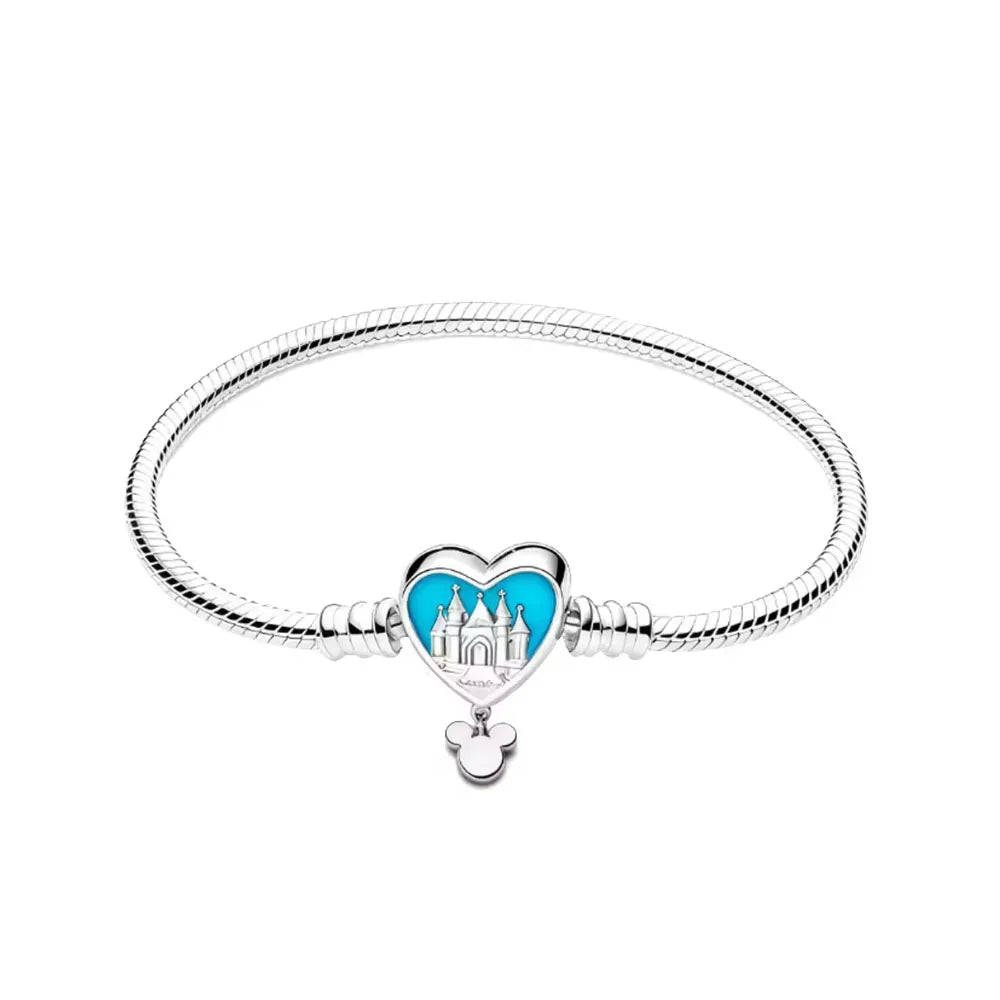Disney 925 Silver Cartoon Charm Bracelet DIY Jewelry