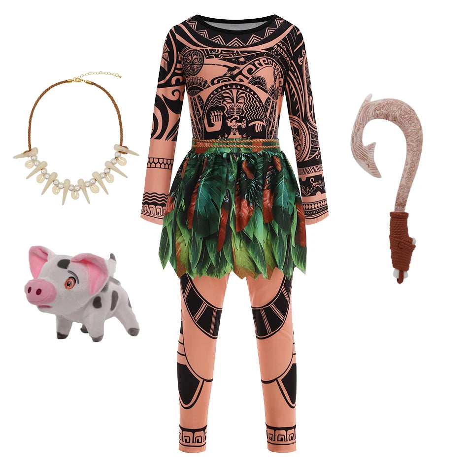 Disney Moana Ocean Adventure Princess Costume Dress For Girls