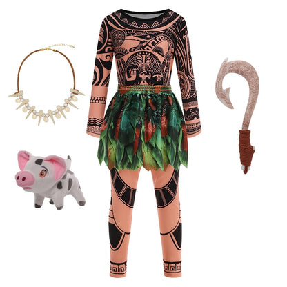 Disney Moana Ocean Adventure Princess Costume Dress For Girls