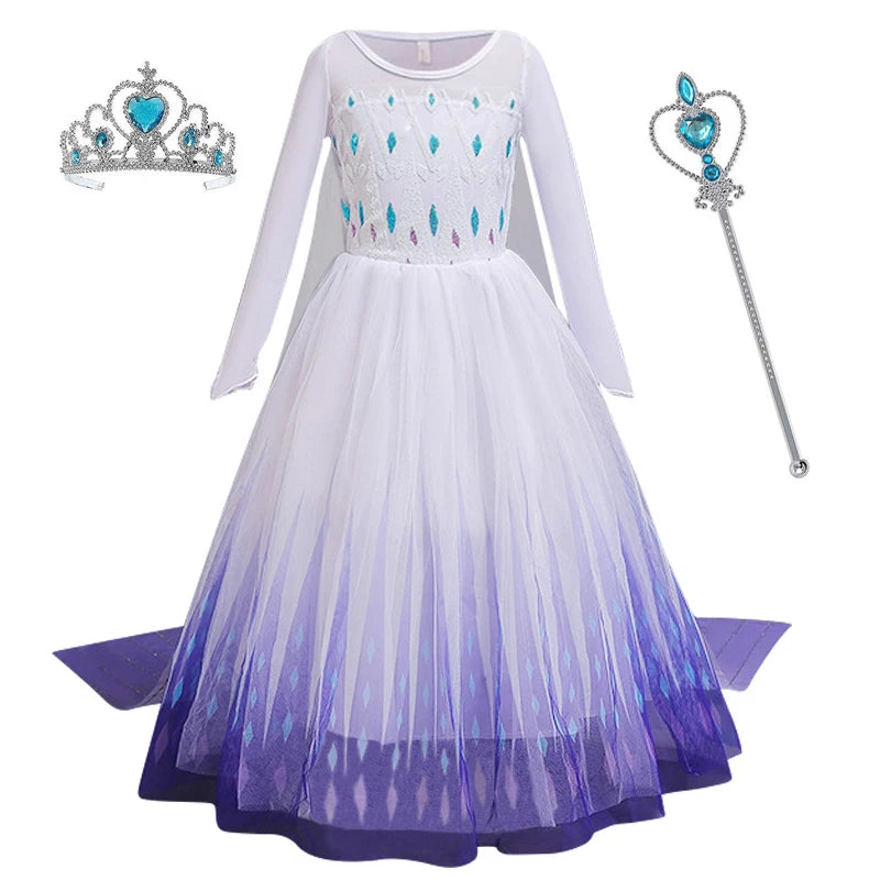 Disney Frozen 2 Elsa Princess Costume Dress For Girls