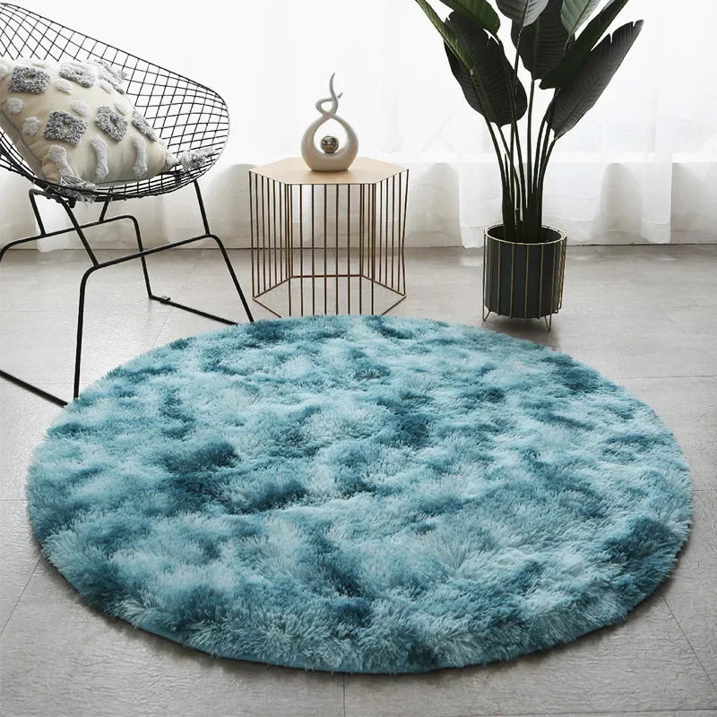 Ultra Soft Fluffy Round White Area Rug