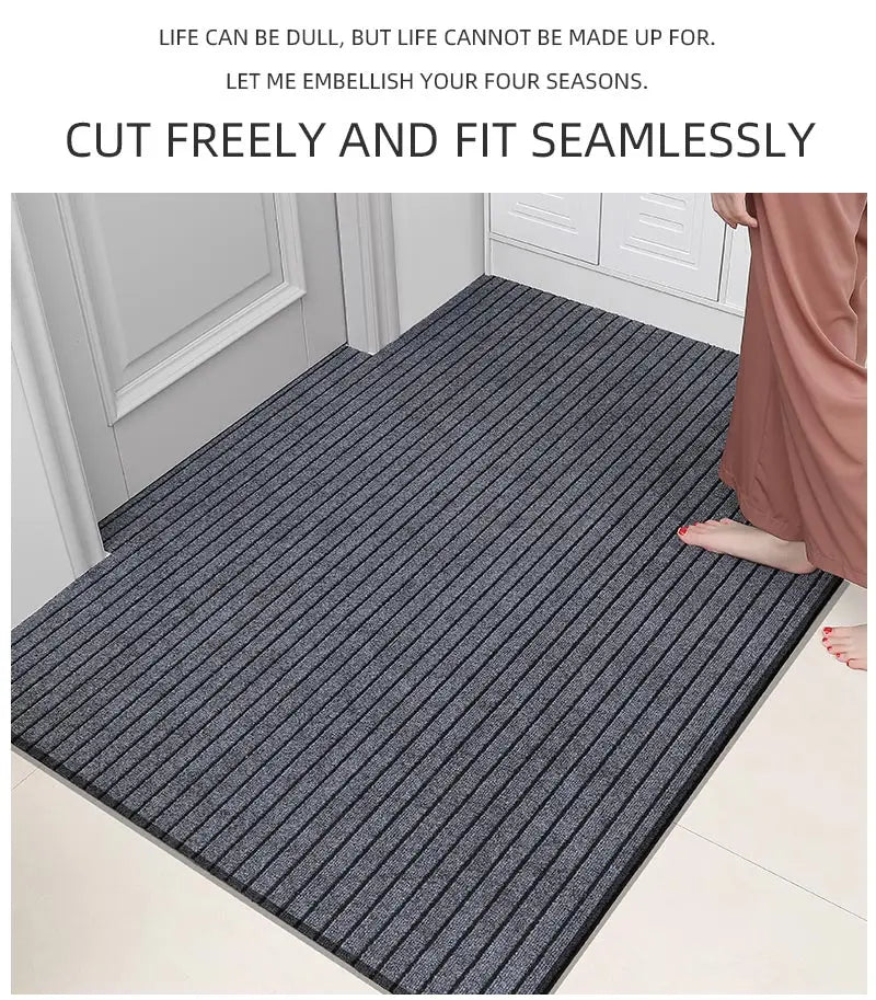 Large Striped Rubber-Back Corridor Carpet Non-Slip Washable Laundry Room Outdoor Area Rug Custom Size Home Decor