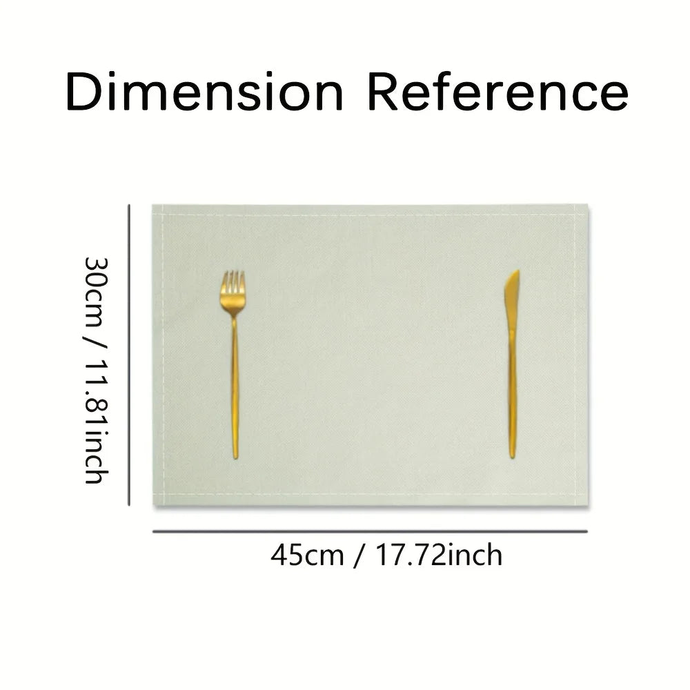VIKAMA 4PCS Nutcracker Christmas Placemat Cartoon Mouse Wreath Clock Print Table Mat Decoration