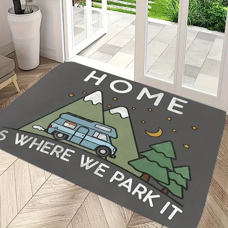 Camping RV Theme Non-Slip Door Mat