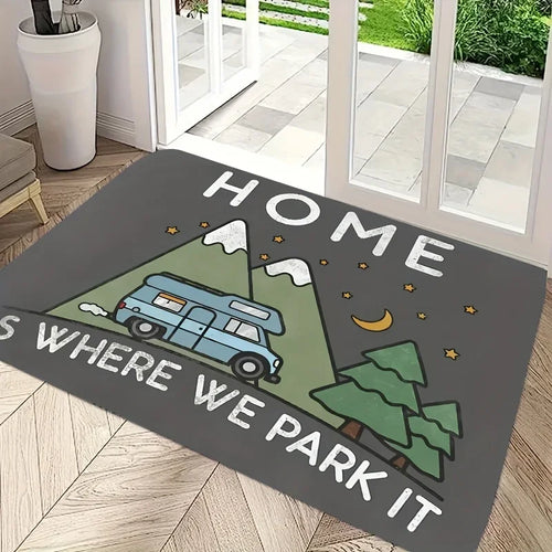 Camping RV Theme Non-Slip Door Mat