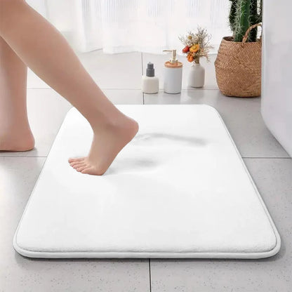 Thickened Solid Color Flannel Bathroom Absorbent Non-Slip Entrance Door Floor Mat
