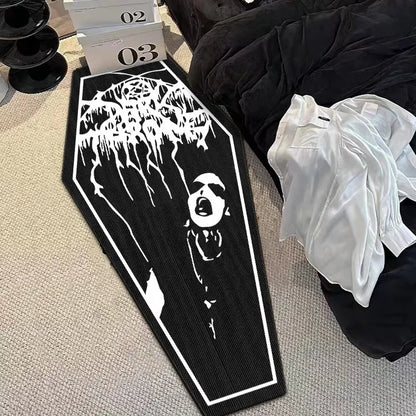VIKAMA Halloween Gothic Skull Vampire Rug Bedroom Living Room Entrance Mat Home Decor