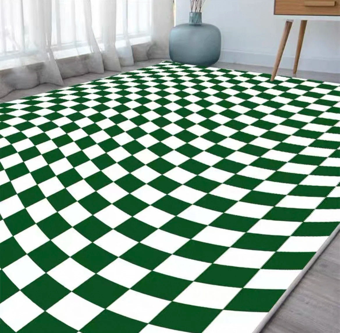 VIKAMA Green Checkered Floor Mat