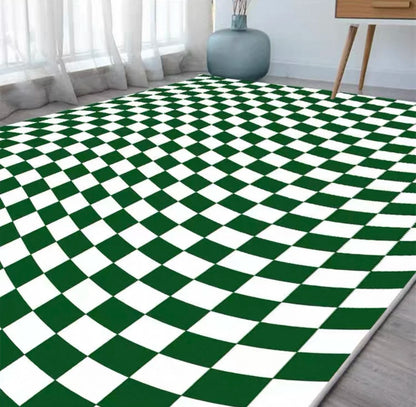 VIKAMA Green Checkered Floor Mat
