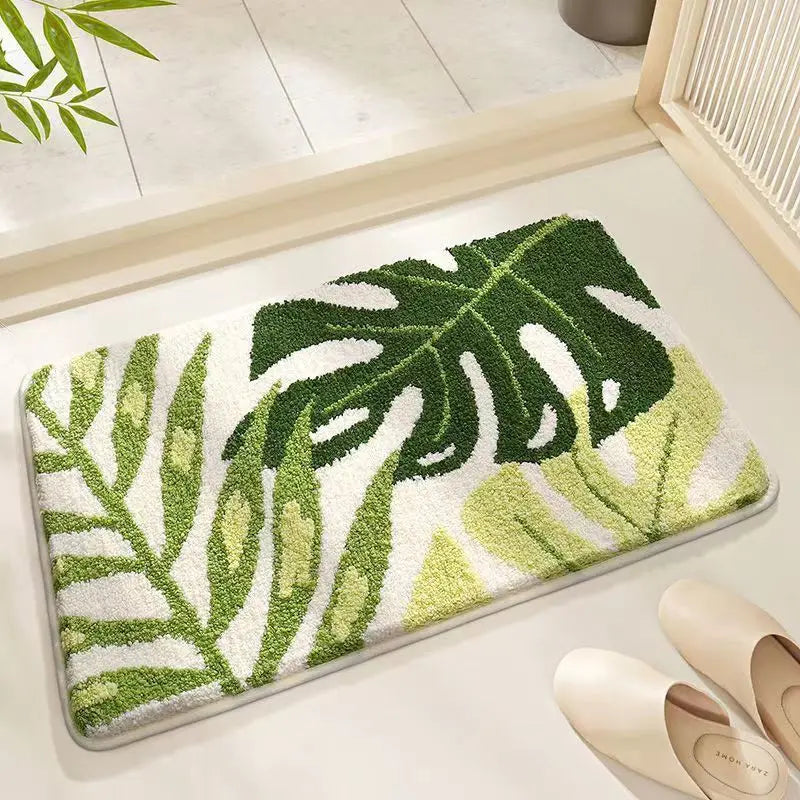 Watermelon Faux Cashmere Bathroom Floor Mat Non-Slip Toilet Carpet
