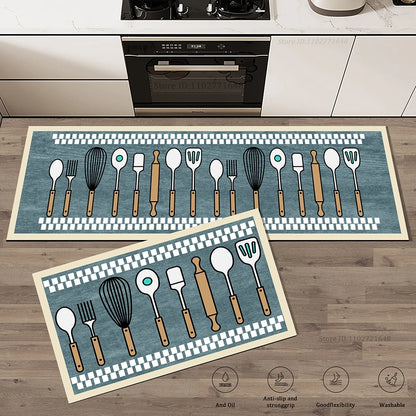 Kitchen Mat Simple Non-Slip Absorbent Carpet Door Hallway Bathroom Entrance Doormat Rug Home Decor