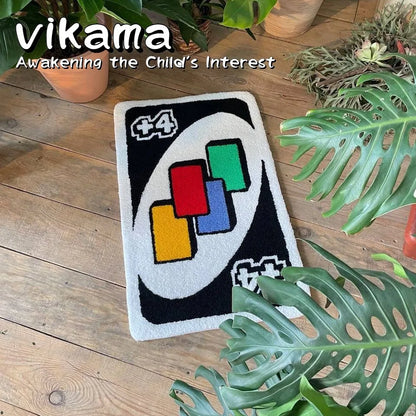 VIKAMA Ins Wind Faux Cashmere Bedroom Bedside Rug and Bathroom Water-absorbent Non-slip Floor Mat Feet Mat Bathtub
