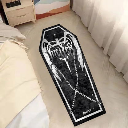 VIKAMA Halloween Gothic Skull Vampire Rug Bedroom Living Room Entrance Mat Home Decor