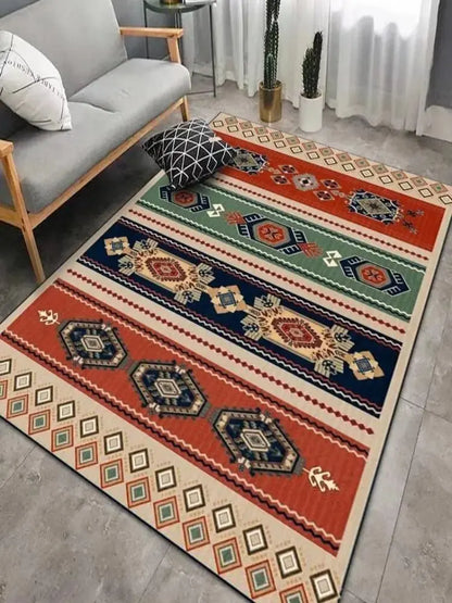VIKAMA Crystal Velvet 50×80 cm Persian Retro Bohemian Carpet Living Room Sofa Floor Mat Bedroom Door Rug Home Decor