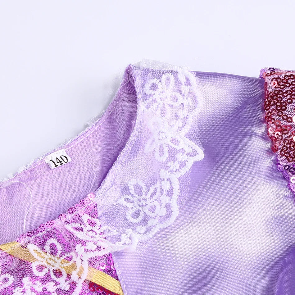 Disney Tangled Rapunzel Princess Costume Dress For Girls