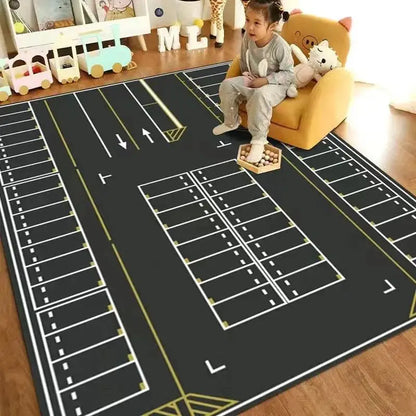 VIAKAMA Cartoon Traffic Car Track Play Mat Kids Kindergarten Educational Baby Room Game Carpet Home Decor