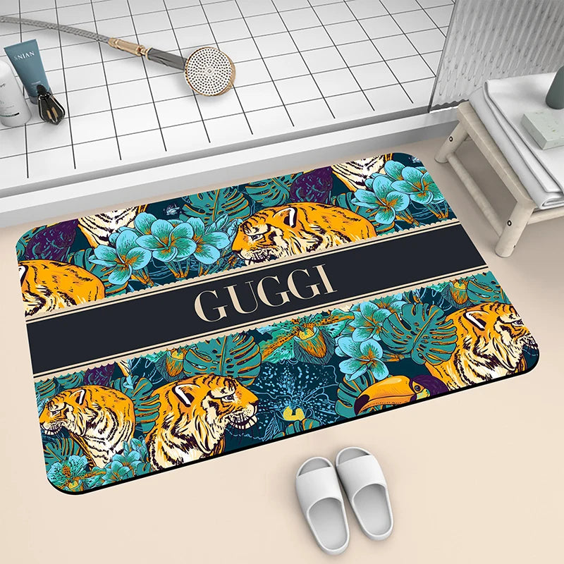 Light Luxury Diatom Mud Bathroom Floor Mat Quick-Dry Absorbent Non-Slip Toilet Door Mat